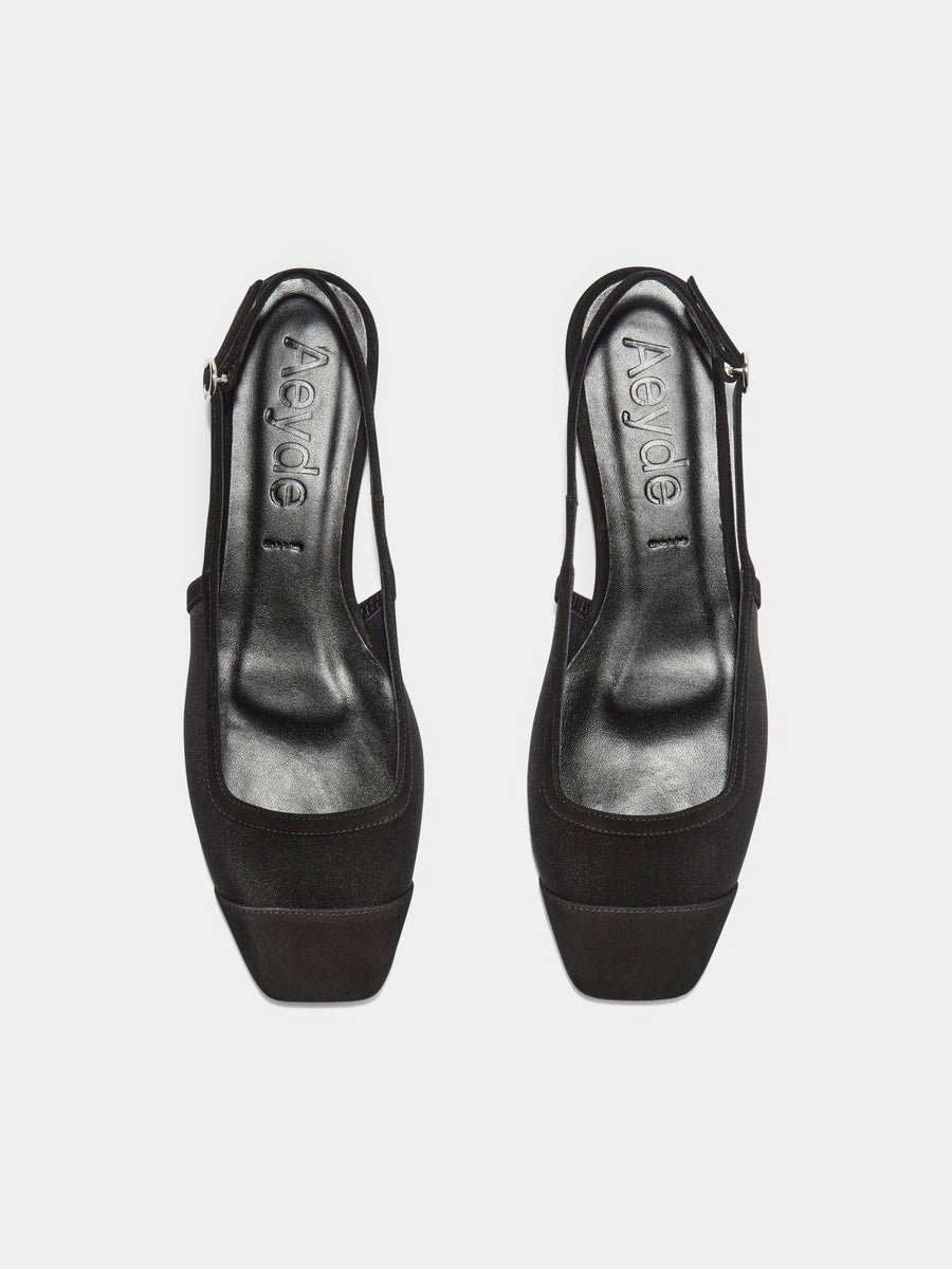 Geraldine Satin Toe-Cap Slingback
