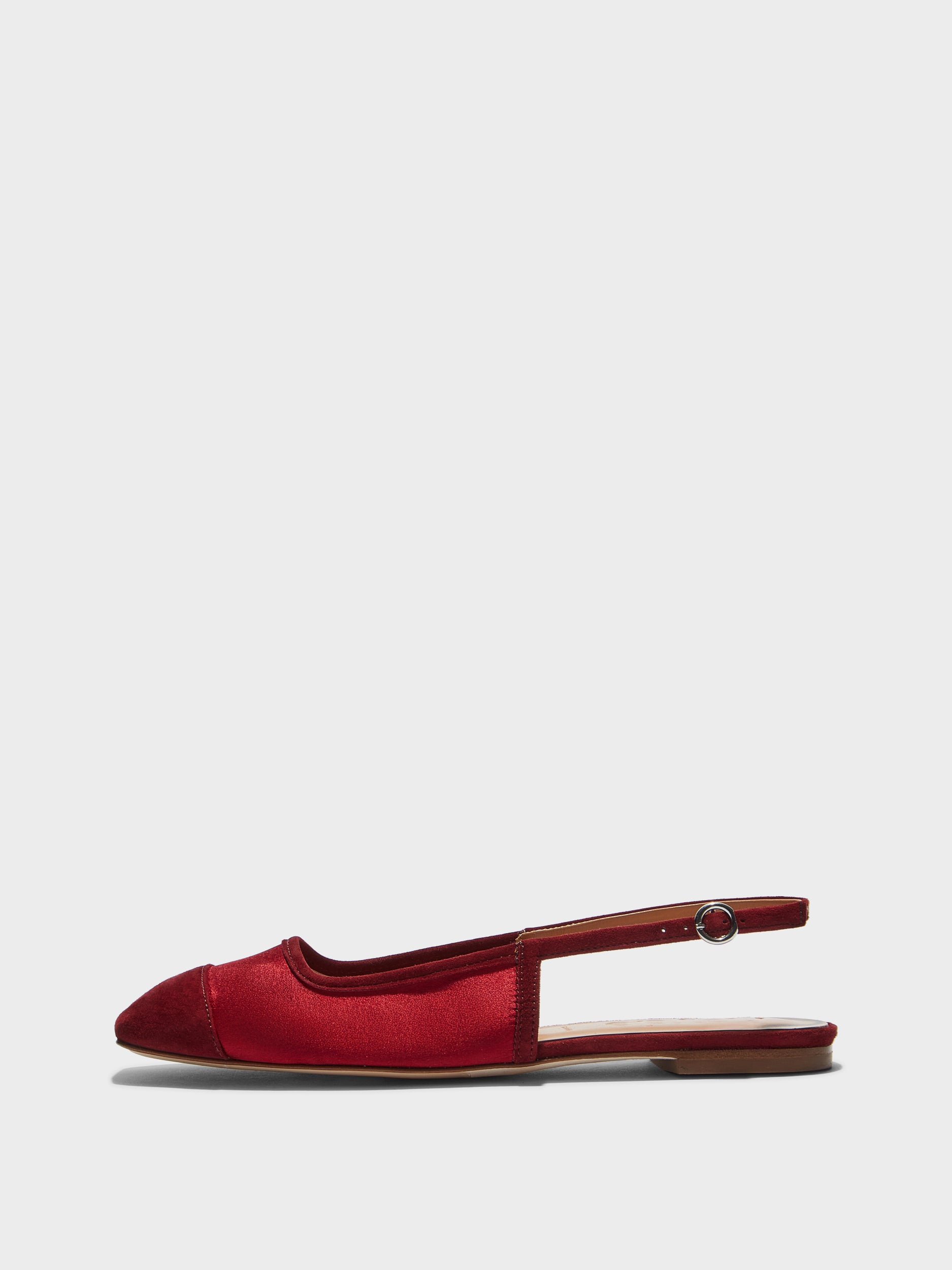 Geraldine Satin Toe-Cap Flats - Image 1