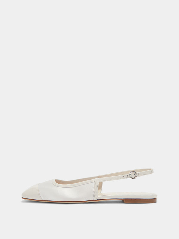 Geraldine Satin Toe-Cap Slingback