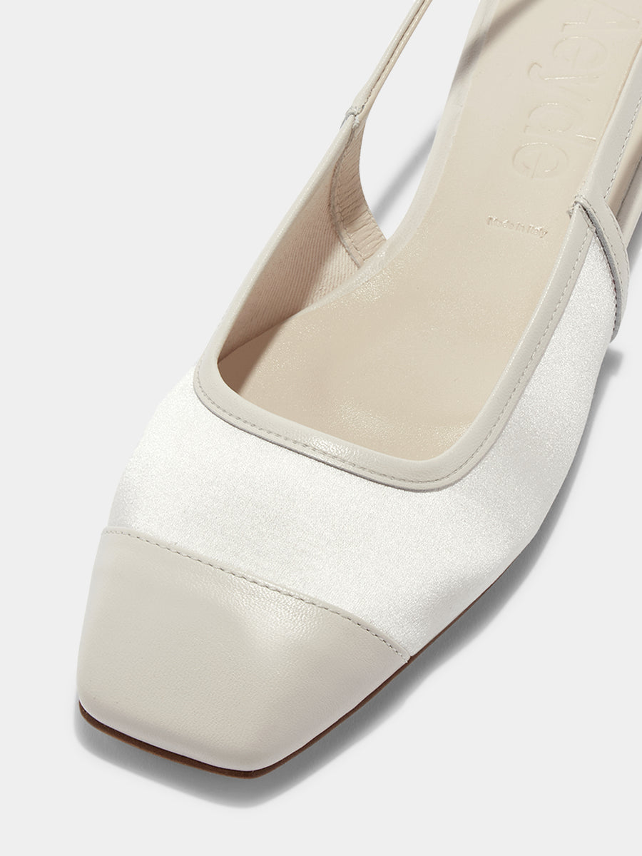 Geraldine Satin Toe-Cap Slingback