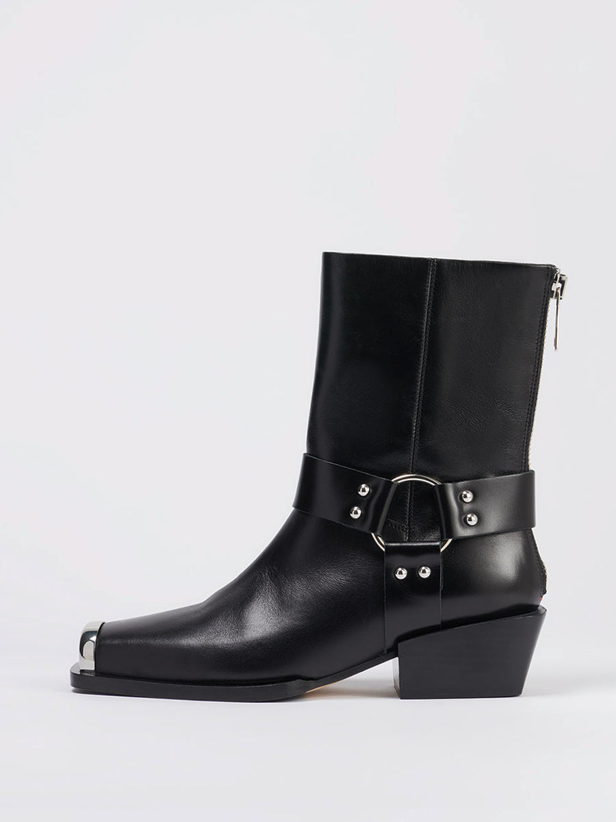 Wayne Leather Biker Boots