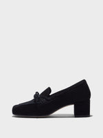 Grenn Suede Heeled Loafers - Image 1
