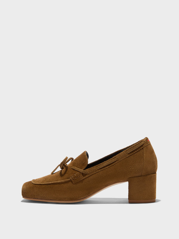 Grenn Suede Heeled Loafers