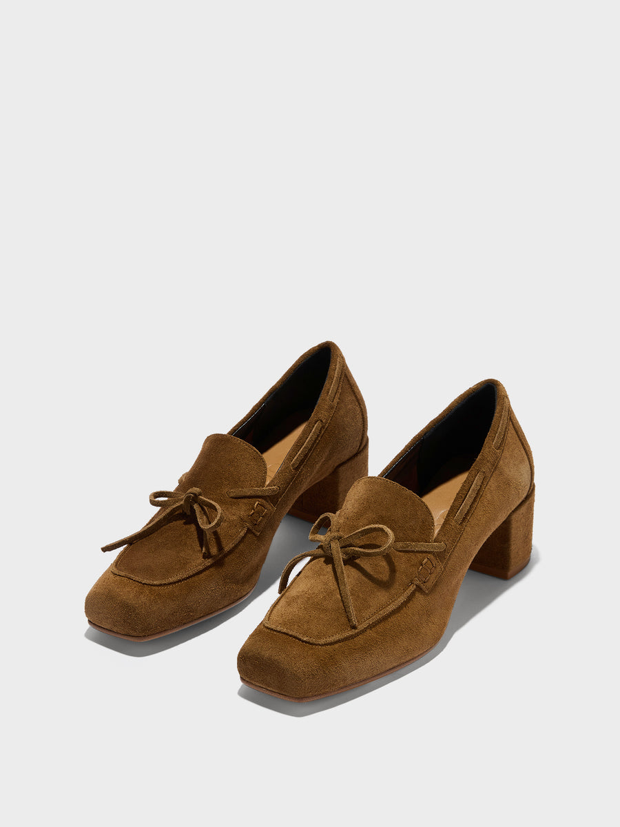 Grenn Suede Heeled Loafers