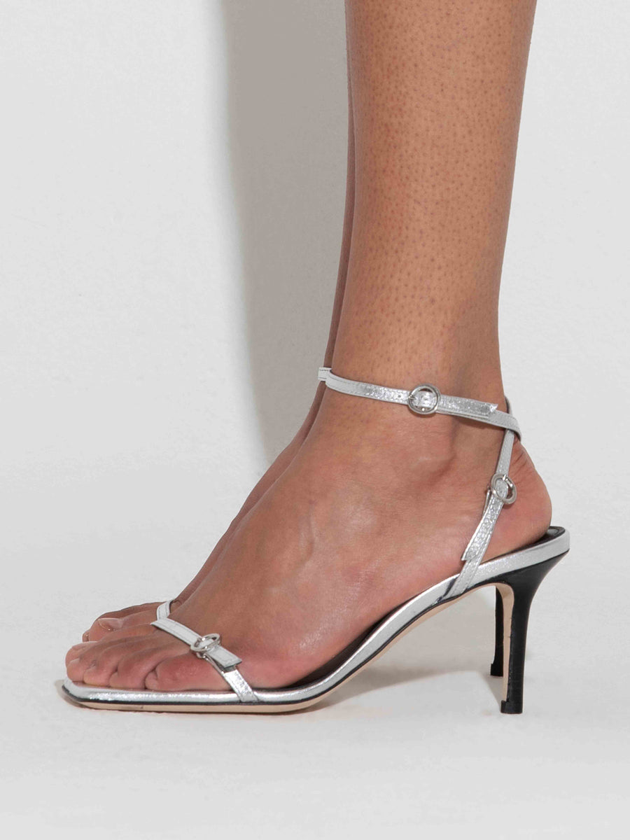 Hallie Leather Stiletto Sandals