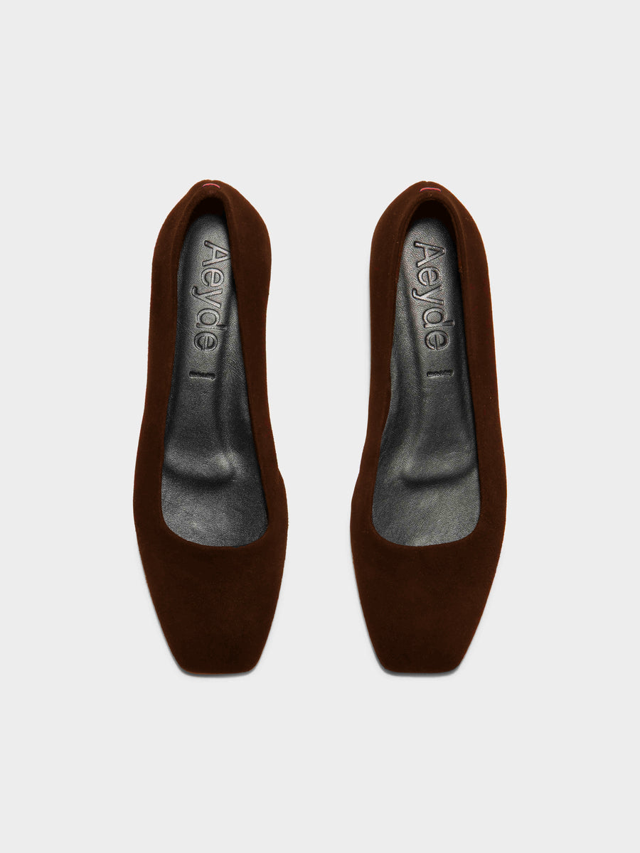 Ida Suede Square-Toe Flats