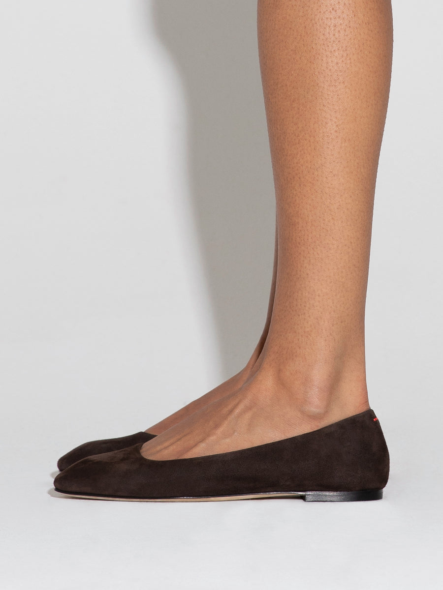 Ida Suede Square-Toe Flats