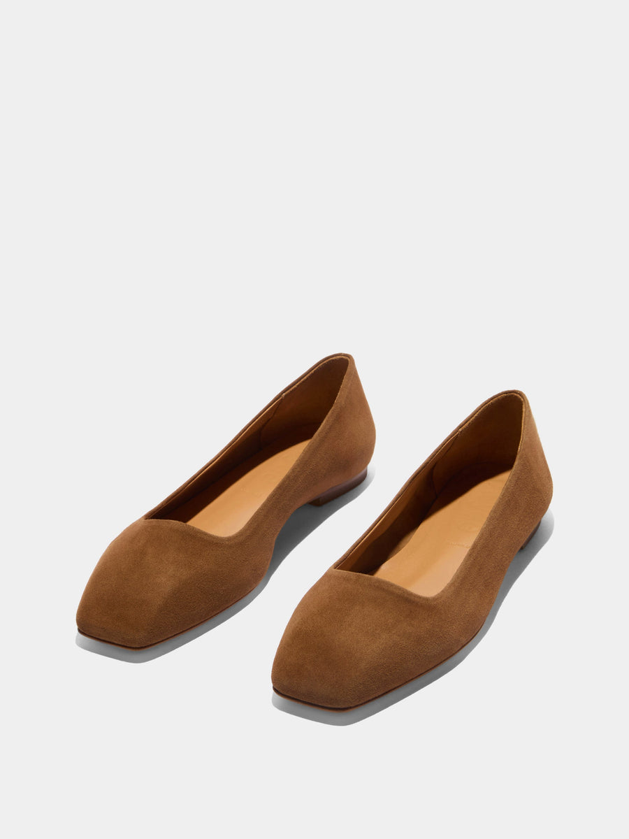 Ida Suede Square-Toe Flats