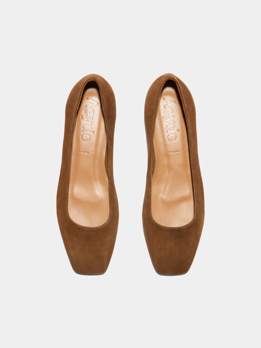 Ida Suede Square-Toe Flats