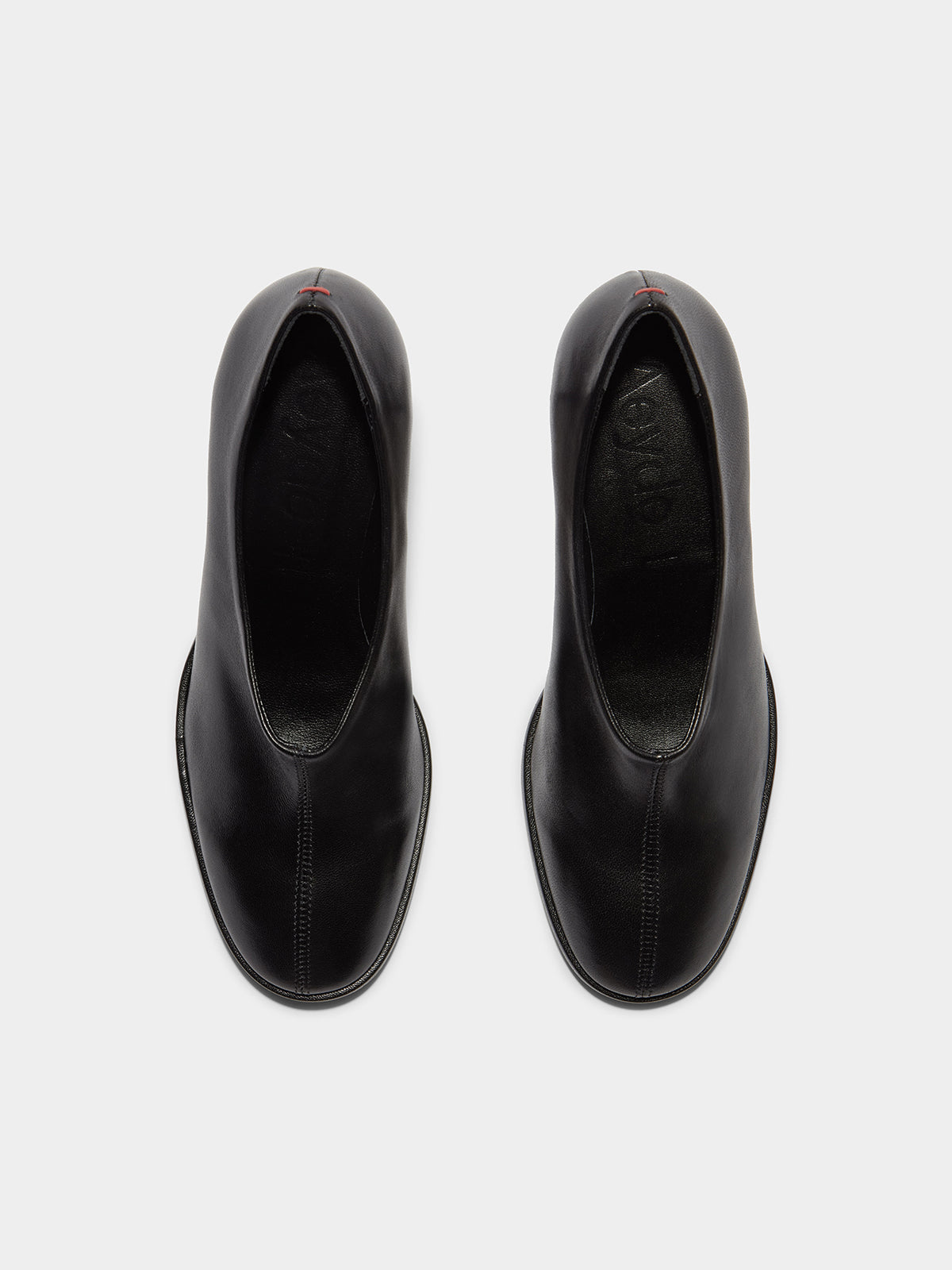Aeyde | Izzy Leather Pumps Leather Pumps for Women | Black Nappa | Round Toe | Mid Heel | Front View