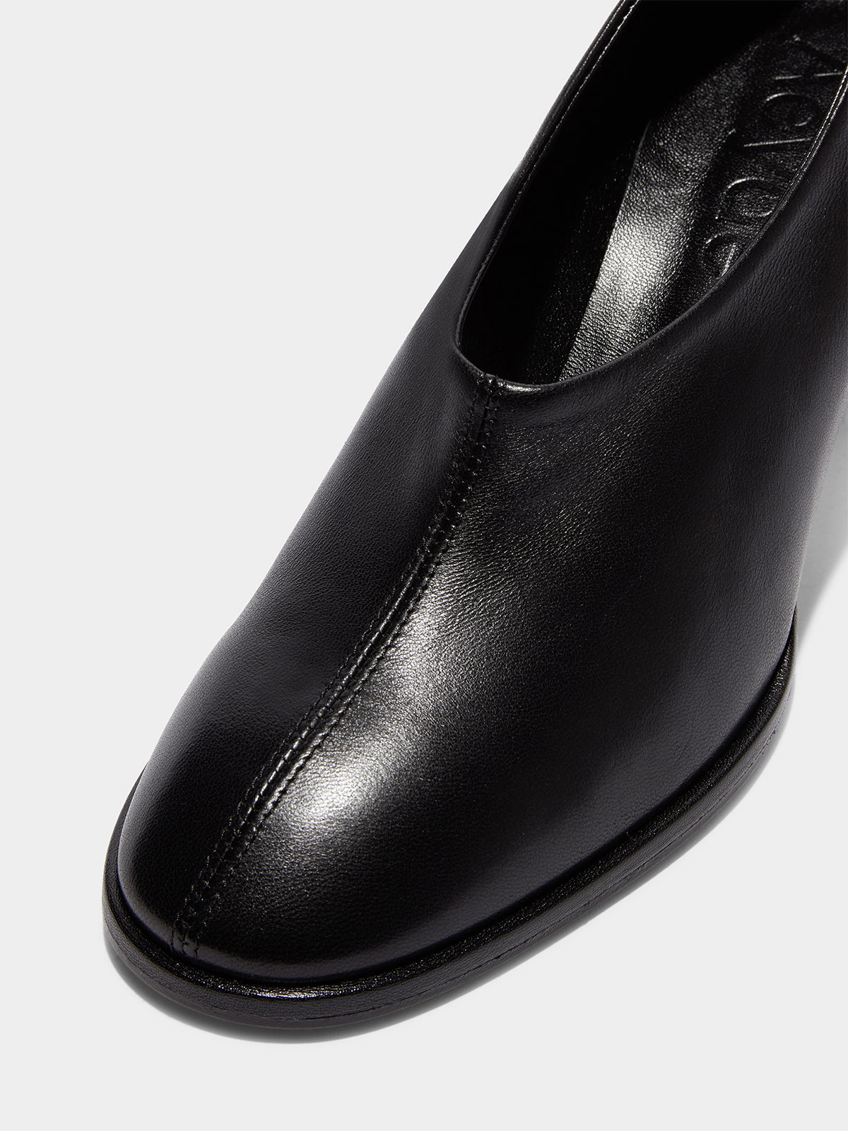 Aeyde | Izzy Leather Pumps Leather Pumps for Women | Black Nappa | Round Toe | Mid Heel | Luxury Materials | Handmade in Italy