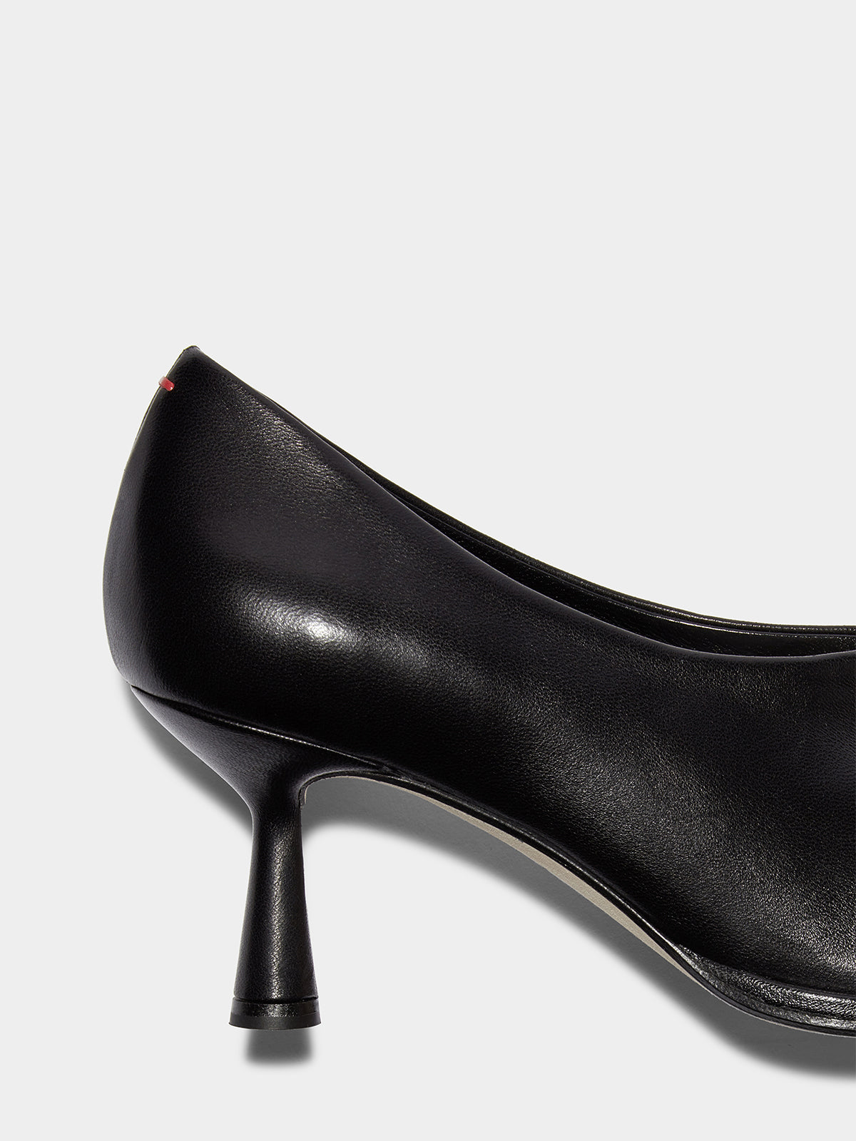 Aeyde | Izzy Leather Pumps Leather Pumps for Women | Black Nappa | Round Toe | Mid Heel | Heel Details
