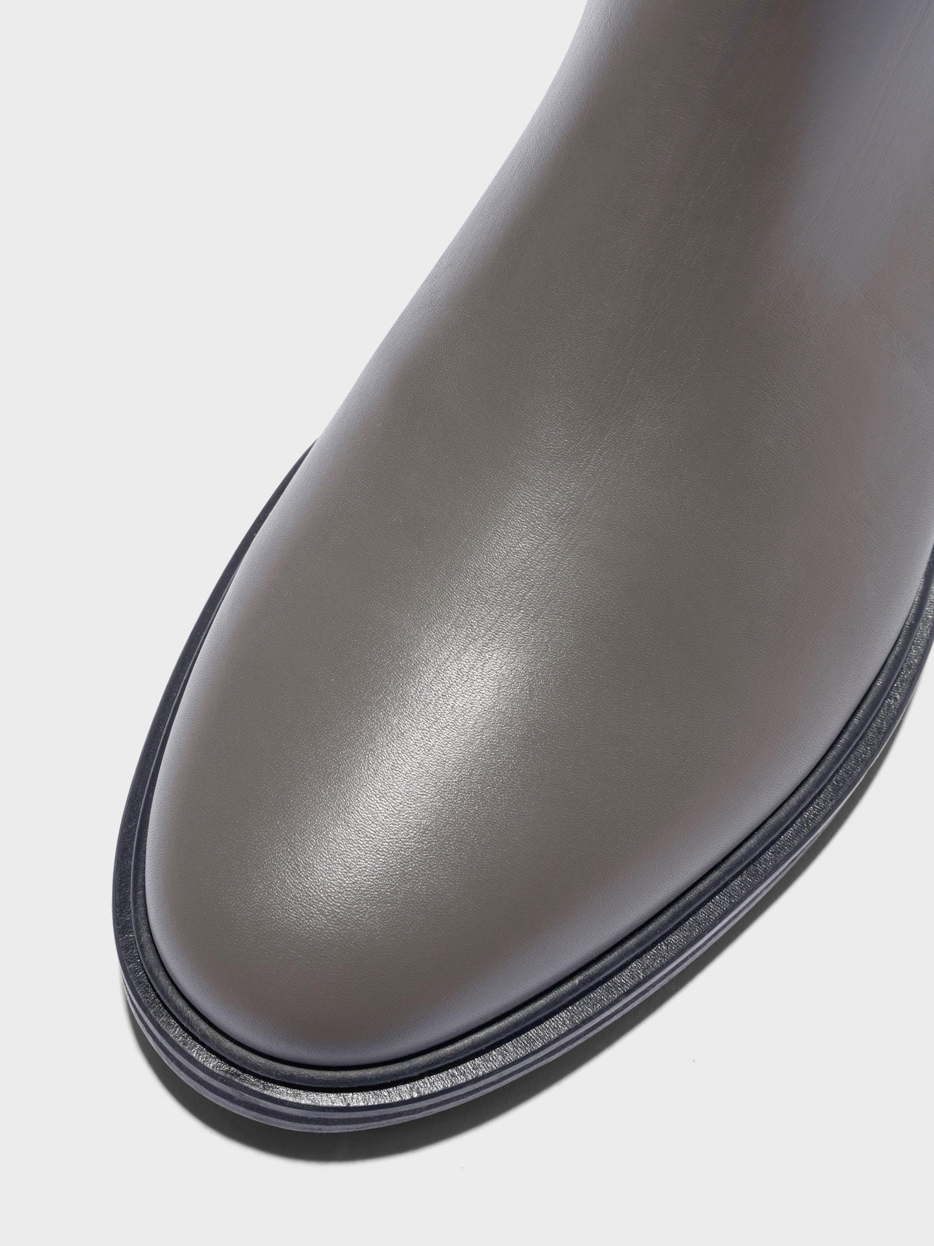 Aeyde | Jack Leather Ankle Boots Leather Ankle Boots for Women | Taupe Calf | Round Toe | Low Heel | Heel Details