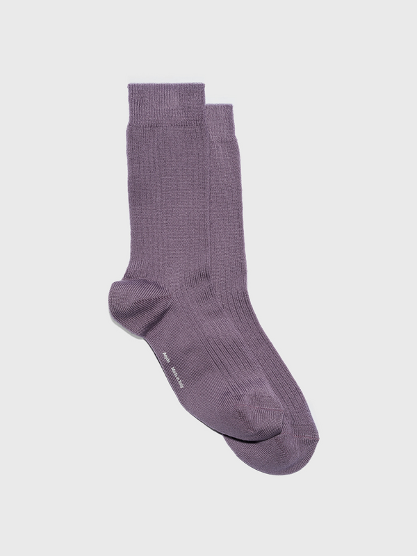Aeyde | Jordan Wool Socks for Women | Dusty Purple Wool | Luxury Materials | Handmade in Italy