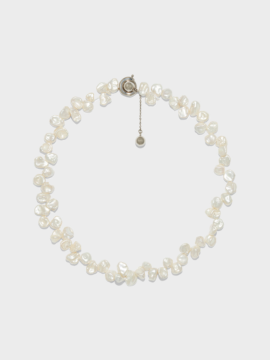 Joss Pearl and Palladium-Plated Necklace