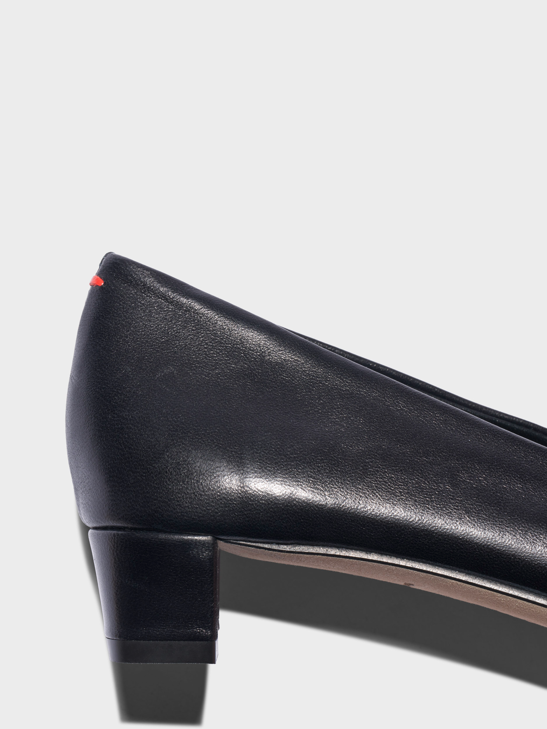 Aeyde | Judi Suede Pointed Pumps Leather Pumps for Women | Black Nappa | Pointed Toe | Low Heel | Heel Details
