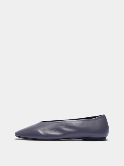 Aeyde | Kirsten Round-Toe Flats Leather Flats for Women | Dusty Purple Nappa | Round Toe | Flat Heel | Side View