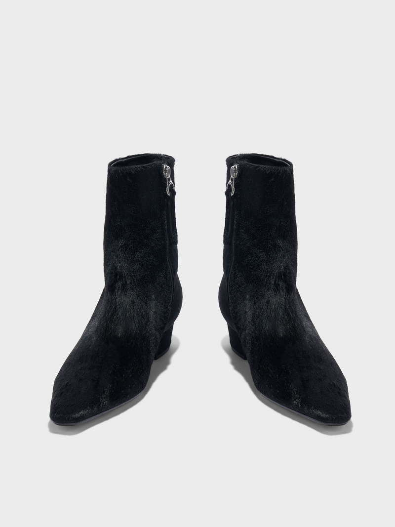 Lilia Pony Hair Ankle Boots
