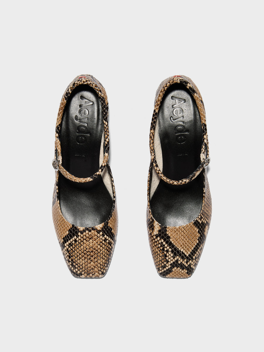 Lina Snake Print Mary-Janes