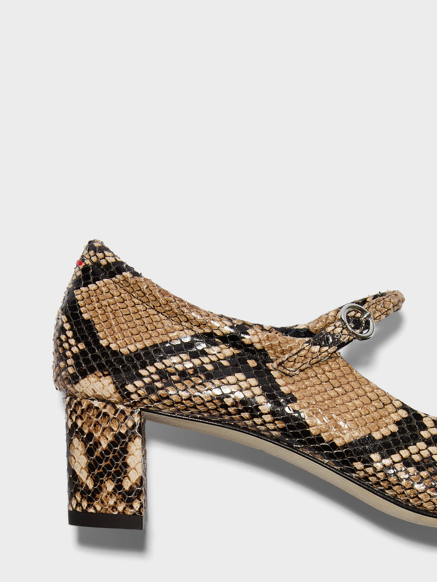 Lina Snake Print Mary-Janes