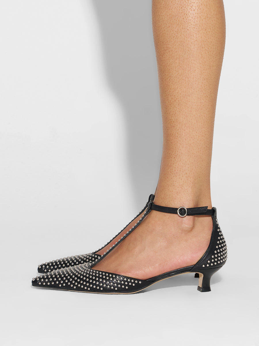 Liz Mini Stud Leather Pumps