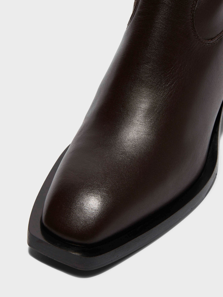 Luis Leather Cowboy Ankle Boots