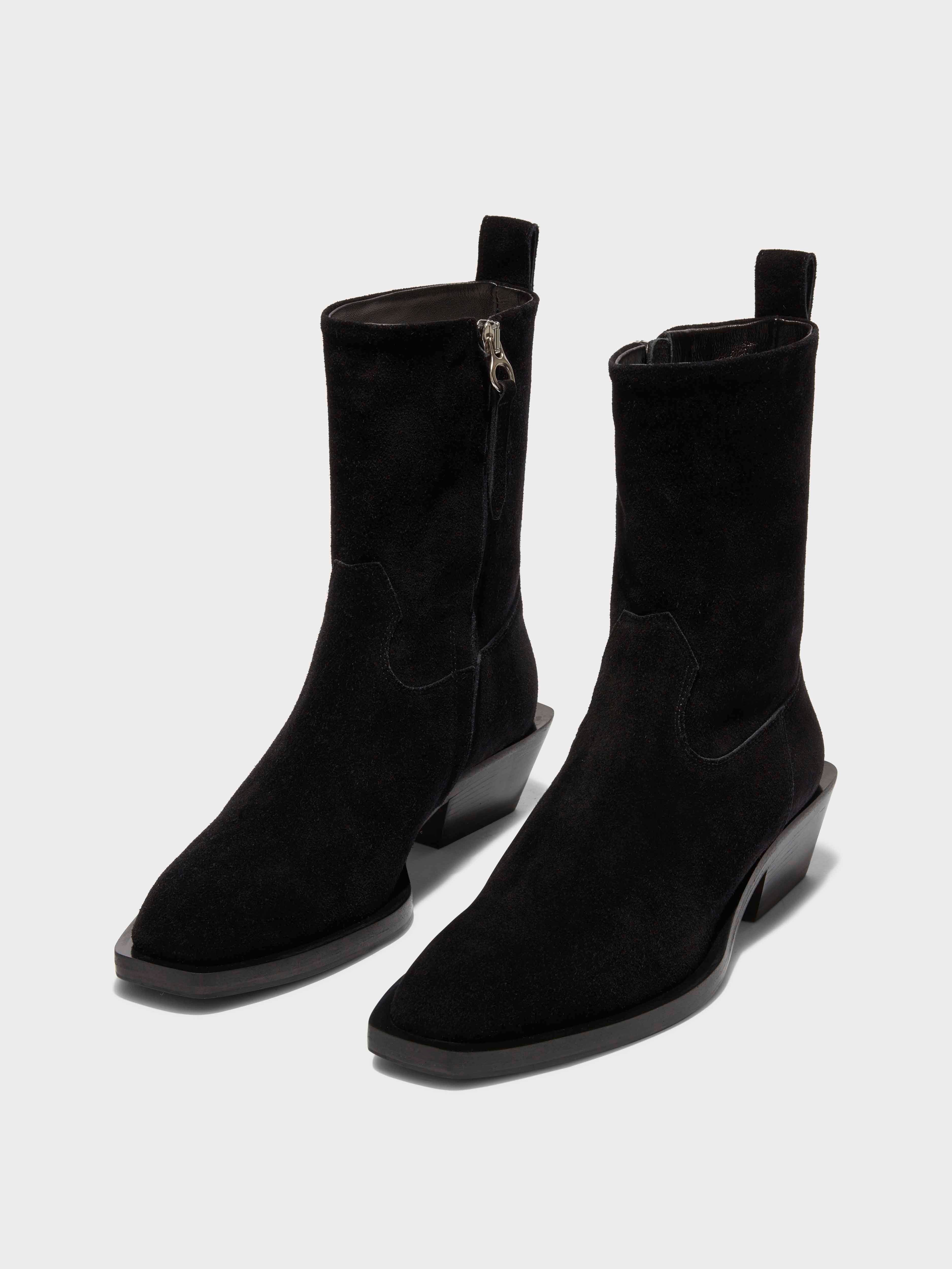 Luis Suede Cowboy Ankle Boots - Image 2