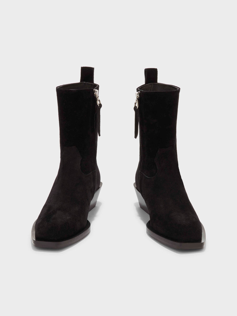 Luis Suede Cowboy Ankle Boots