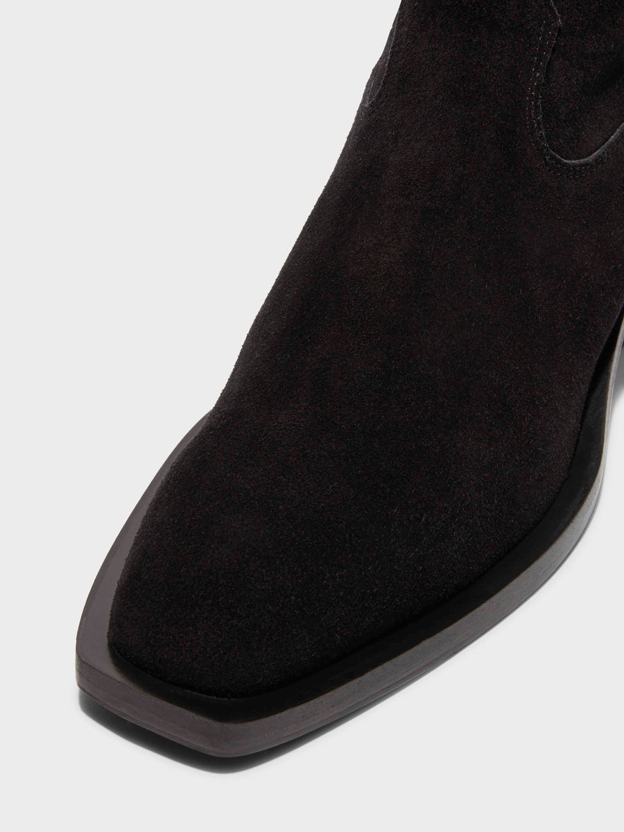 Luis Suede Cowboy Ankle Boots