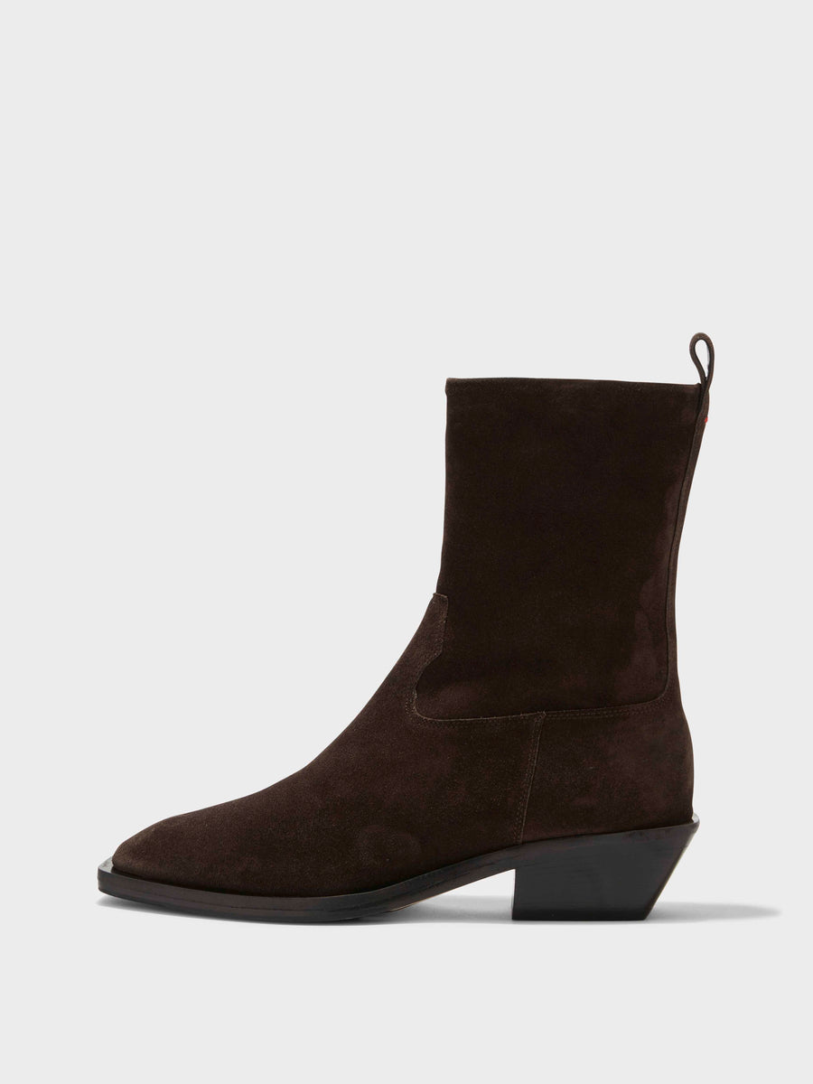 Luis Suede Cowboy Ankle Boots