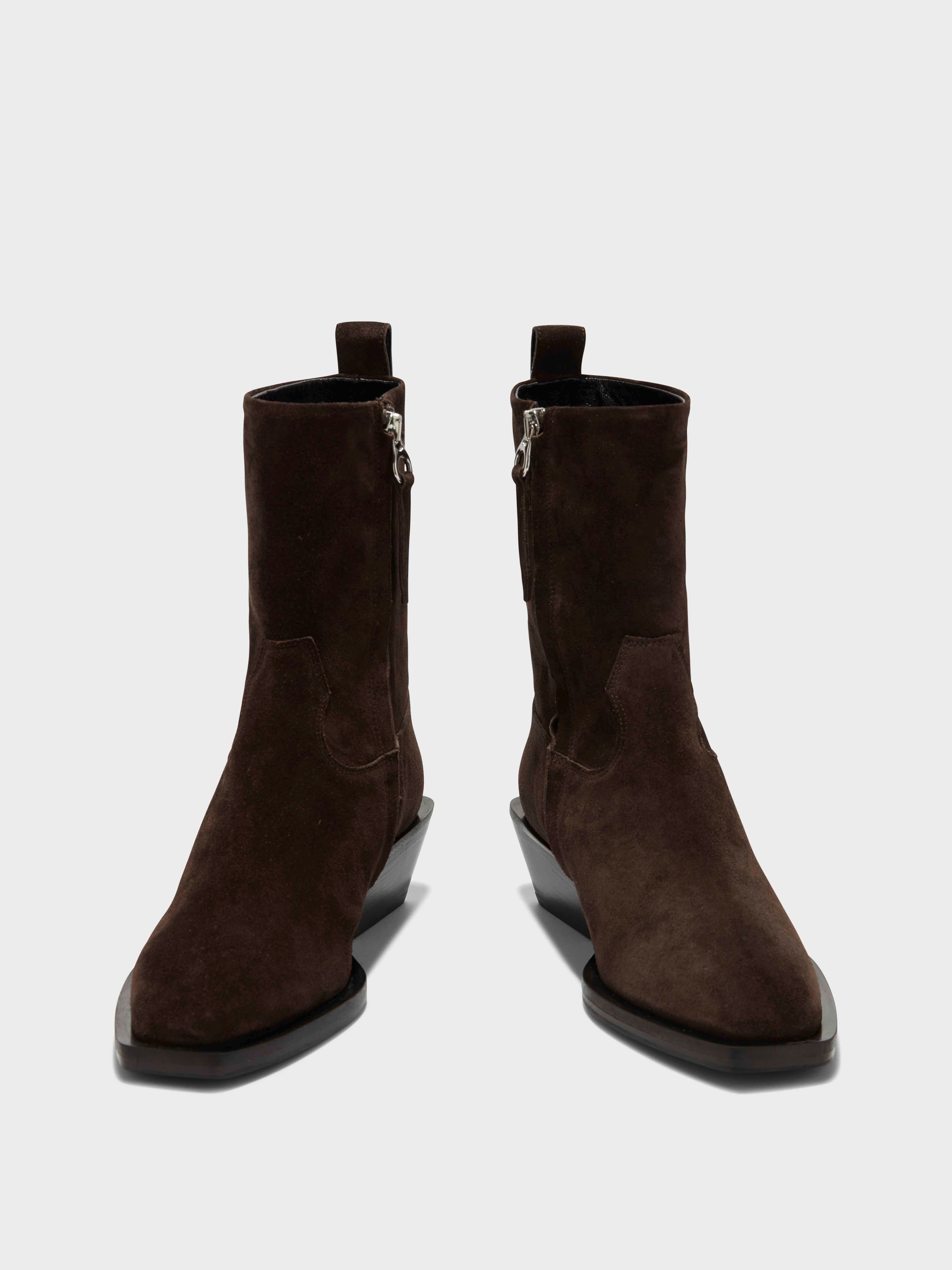 Luis Suede Cowboy Ankle Boots - Image 5