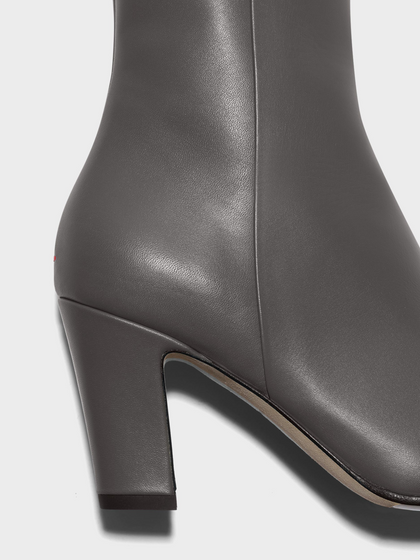 Aeyde | Maris Leather Ankle Boots Leather Ankle Boots for Women | Taupe Calf | Square Toe | High Heel | Heel Details