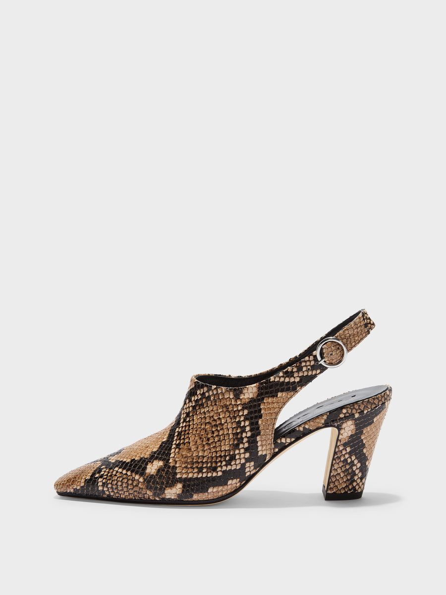 Maude Snake Print Mules