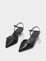 Melia Leather Kitten-Heel Pumps - Image 2
