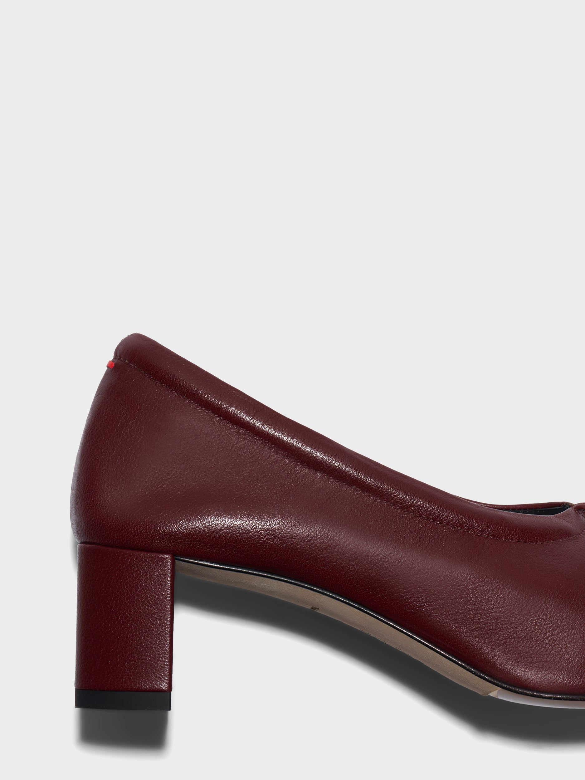 Aeyde | Narissa Glove Leather Pumps for Women | Port Lambskin | Square Toe | Mid Heel | Heel Details