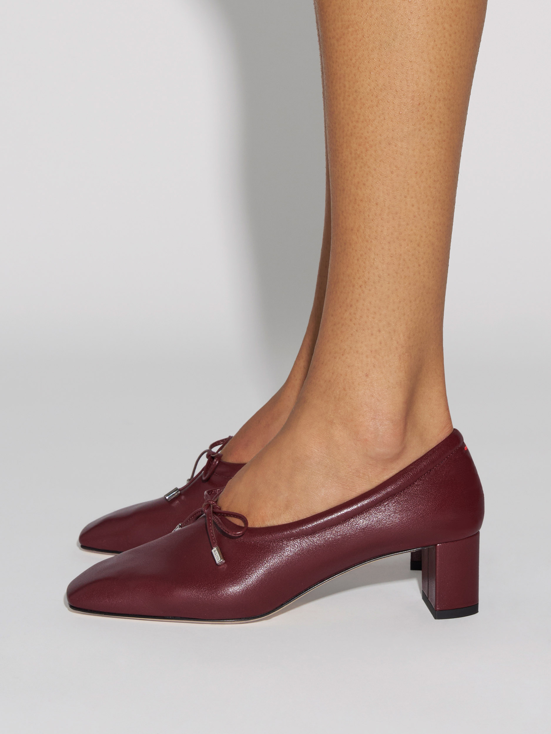 Aeyde | Narissa Glove Leather Pumps for Women | Port Lambskin | Square Toe | Mid Heel | How to Style