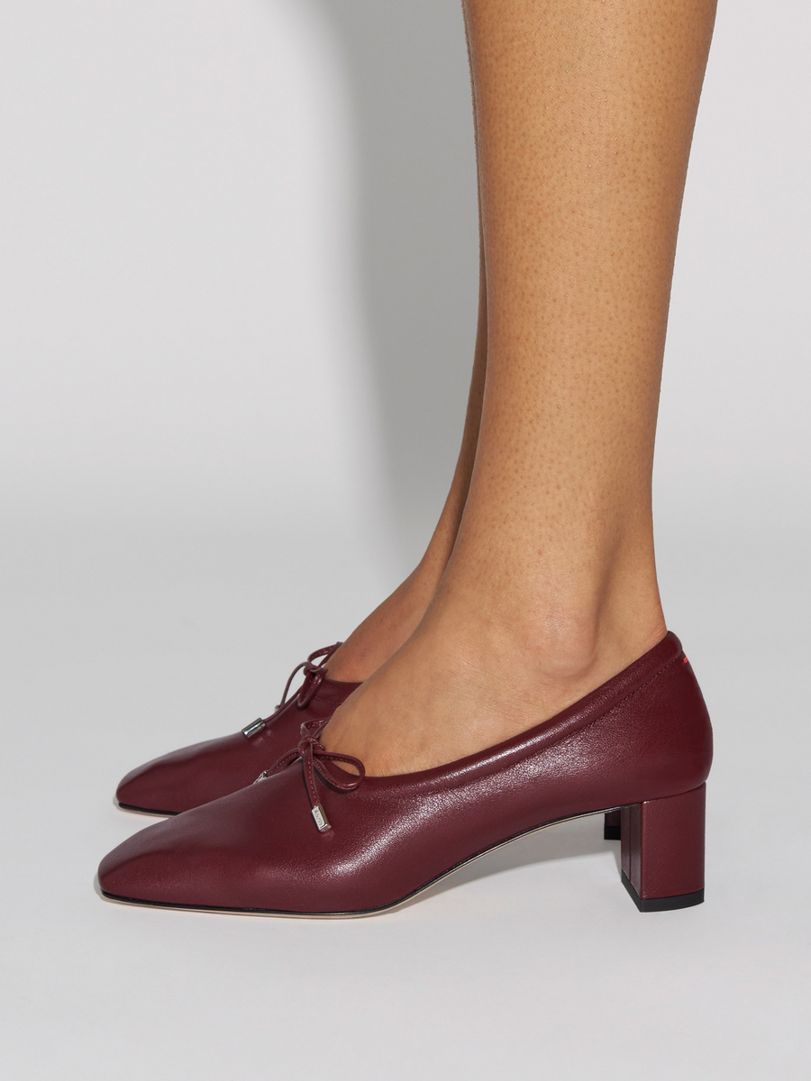 Aeyde | Narissa Glove Leather Pumps for Women | Port Lambskin | Square Toe | Mid Heel | How to Style