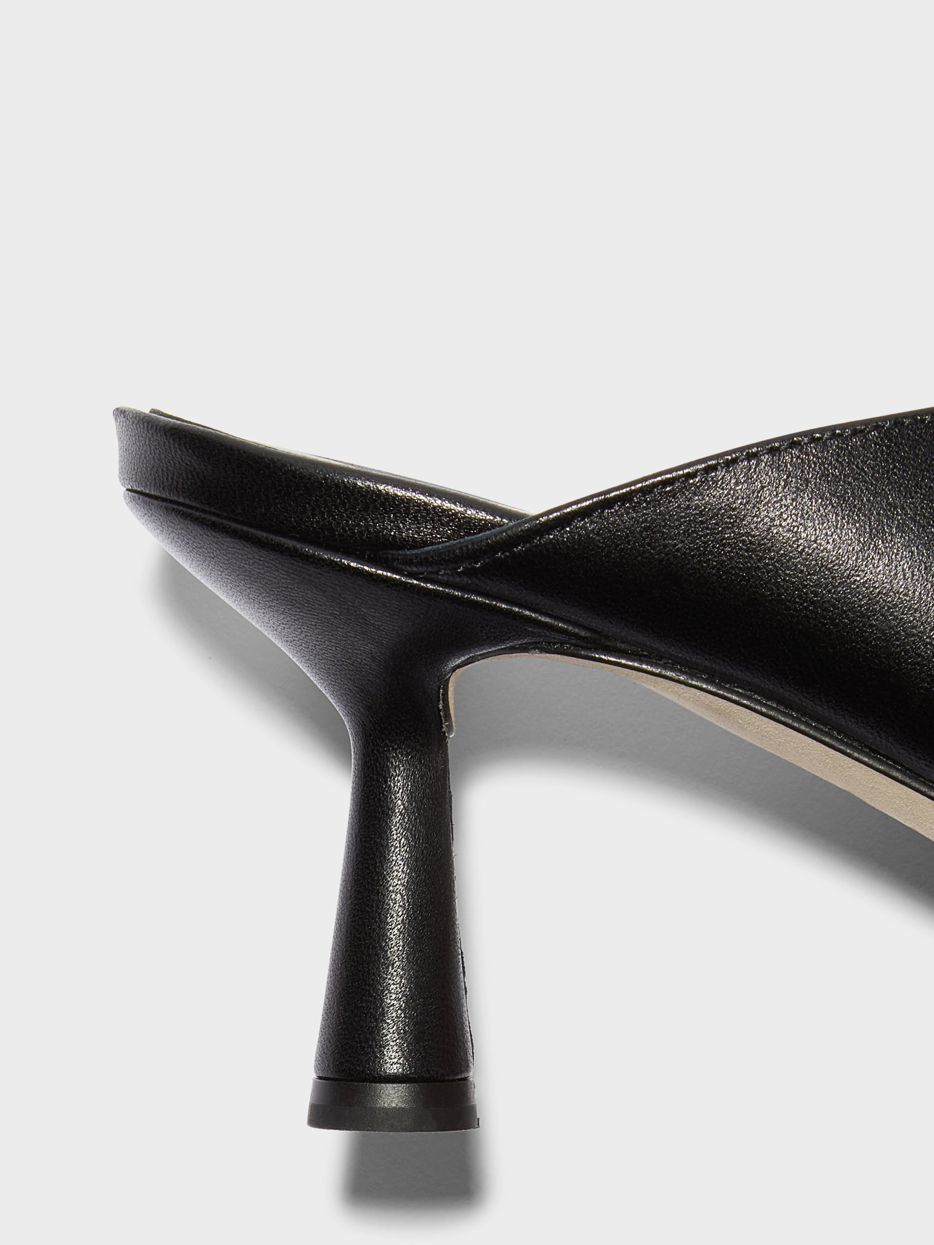 Aeyde | Olenna Leather Heeled Sandals for Women | Black Nappa | Round Toe | Mid Heel | Heel Details