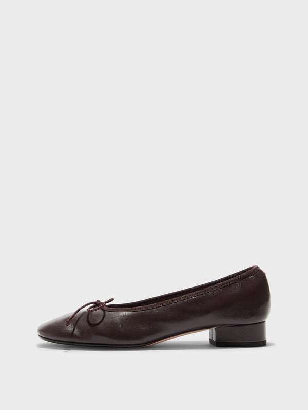 Aeyde | Onda Leather Flats for Women | Moka Nappa | Round Toe | Low Heel | Side View