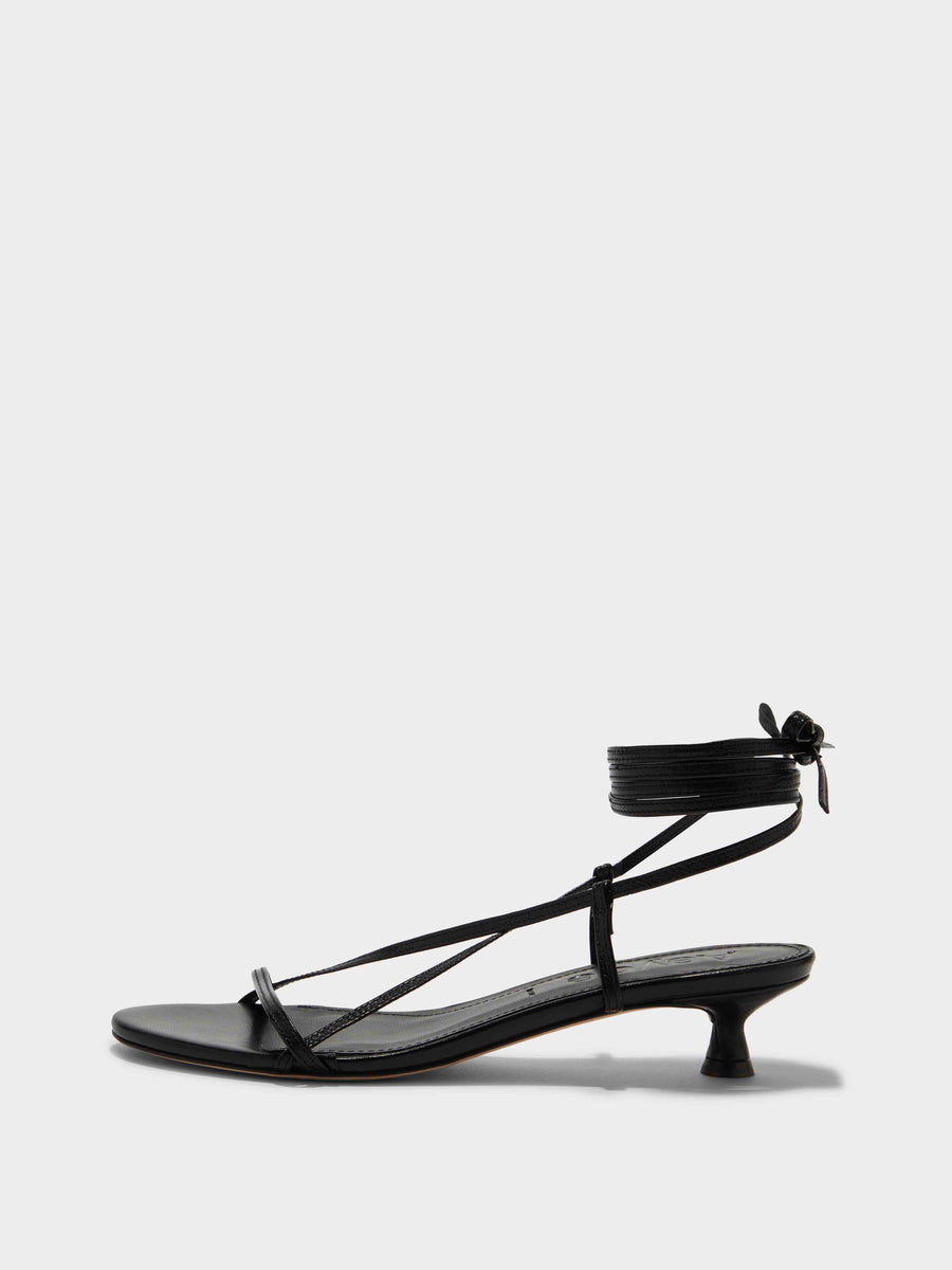 Paige Leather Kitten-Heel Sandals