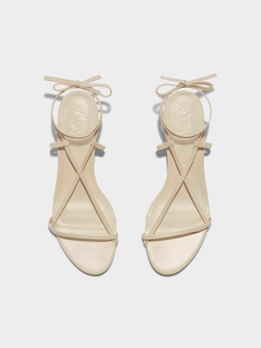 Paige Leather Kitten-Heel Sandals