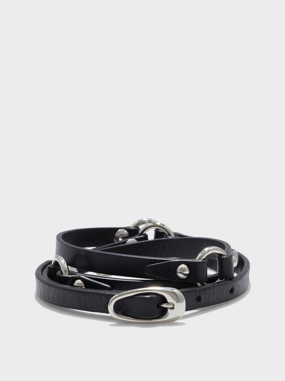 Aeyde | Phoebe Leather Belt Leather Belt for Women | Black/Silver Calf | Luxury Materials | Handmade in Italy