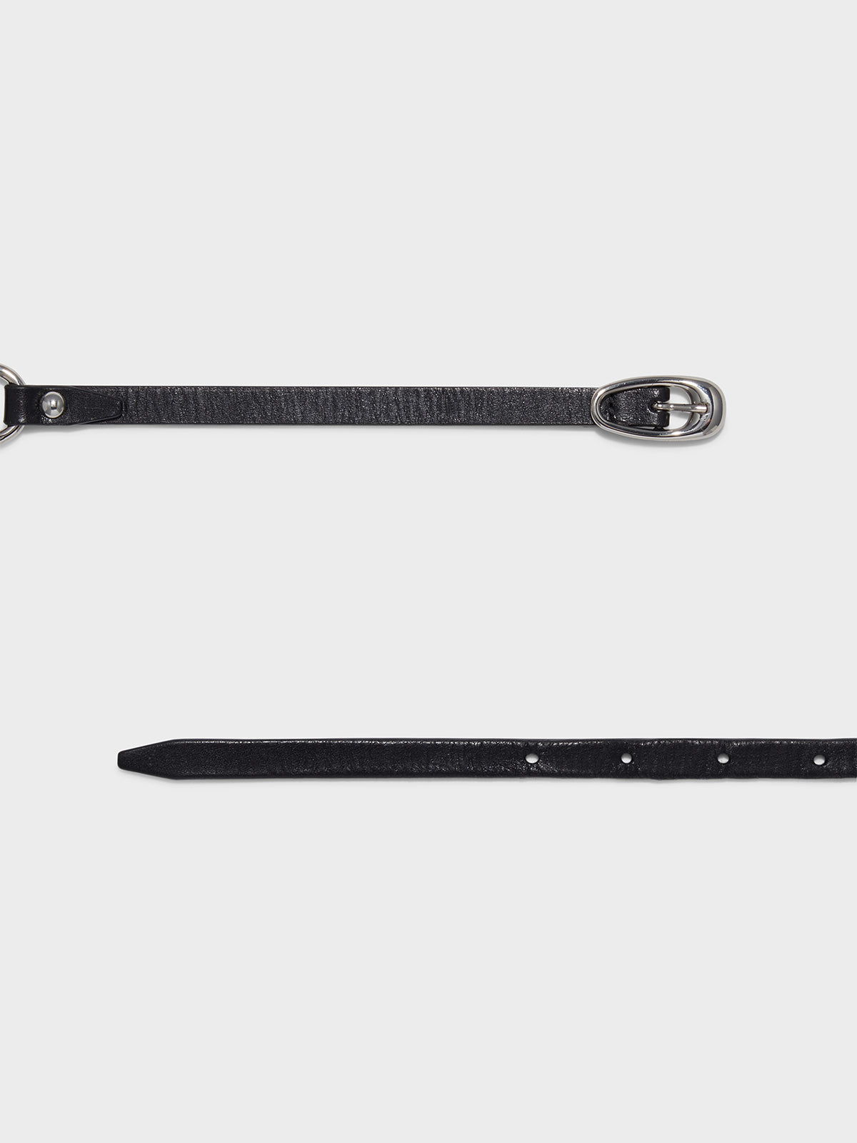 Aeyde | Phoebe Leather Belt Leather Belt for Women | Black/Silver Calf | Luxury Materials | Handmade in Italy | Material Details
