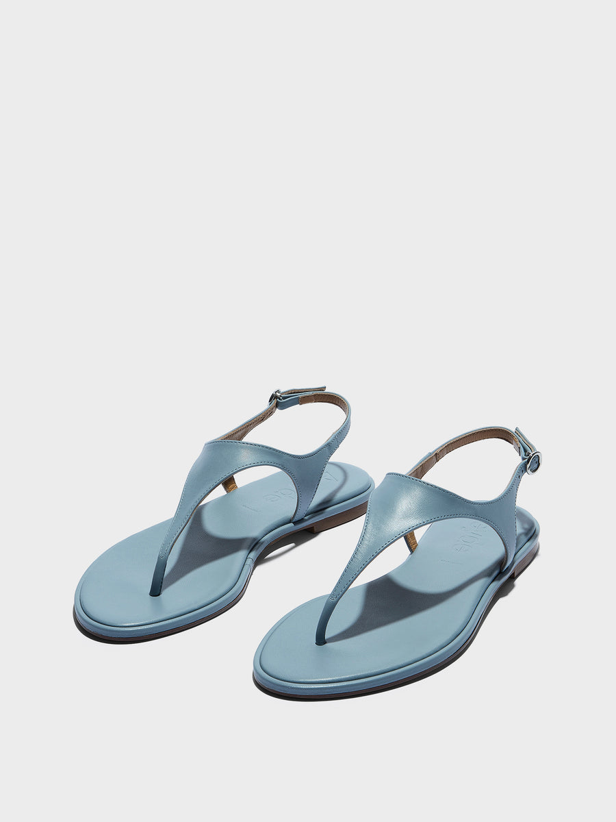 Aeyde | Raine Leather Flat Sandals for Women | Glass Nappa | Round Toe | Flat Heel | Luxury Materials | Handmade in Italy