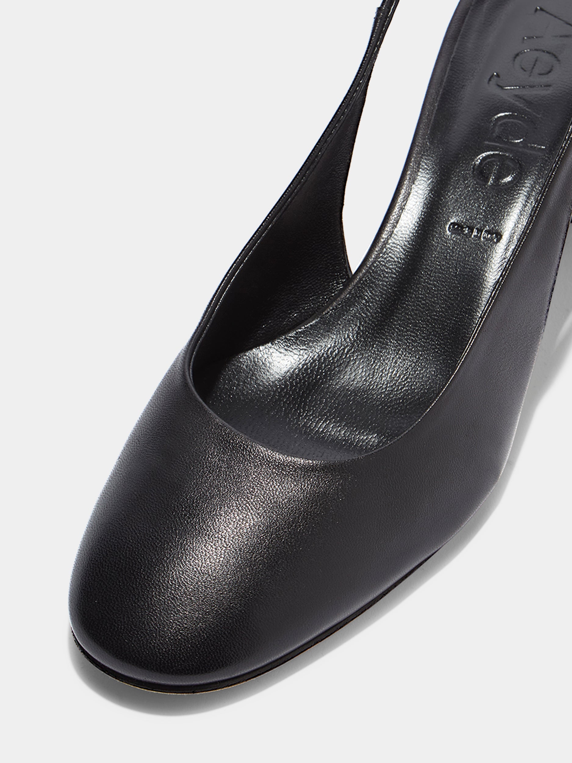 Aeyde | Romy Leather Pumps Leather  for Women | Black Nappa | Round Toe | Mid Heel | Luxury Materials | Handmade in Italy
