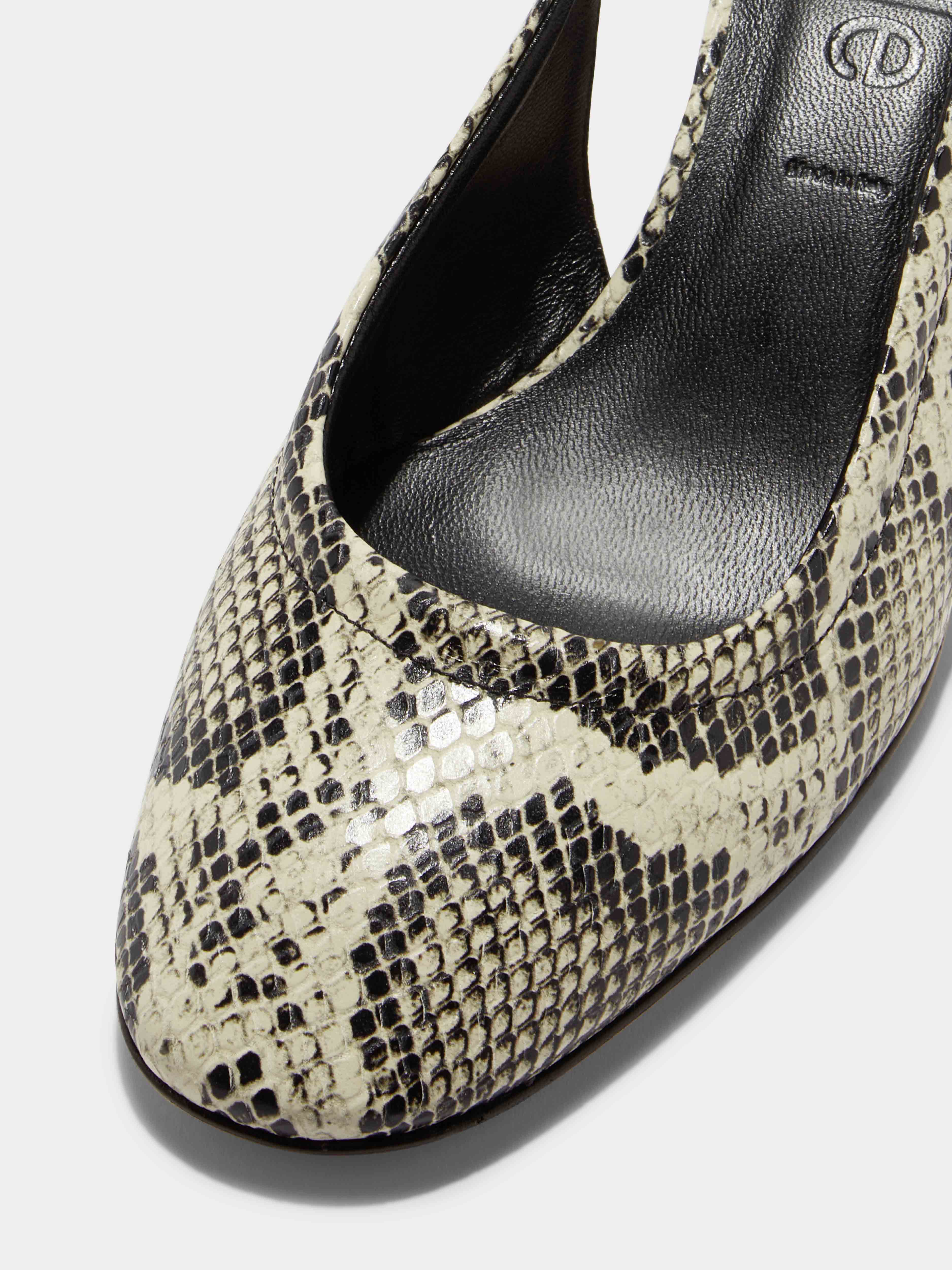 Aeyde | Romy Leather Pumps Leather  for Women | Creamy Snake | Round Toe | Mid Heel | Luxury Materials | Handmade in Italy