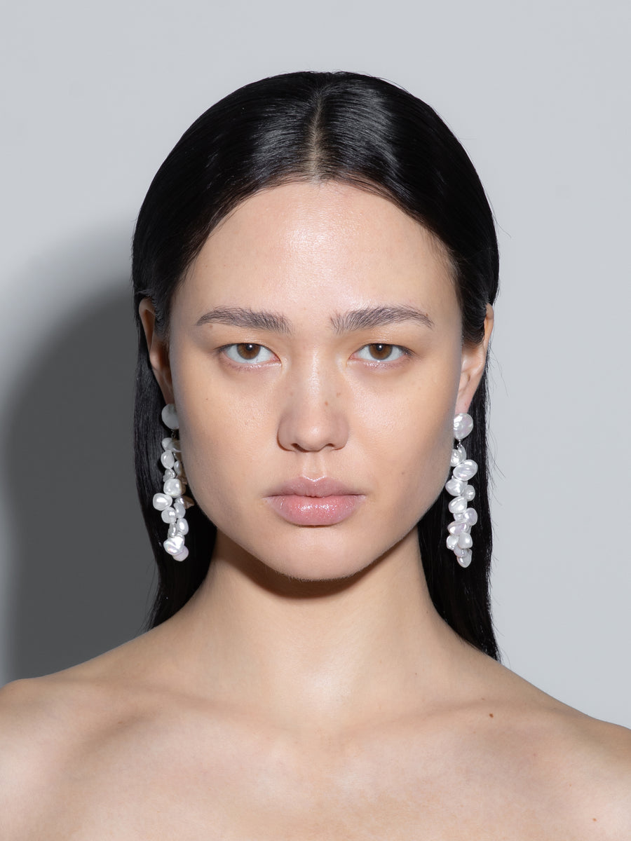 Rudi Pearl and Palladium-Plated Drop Earrings