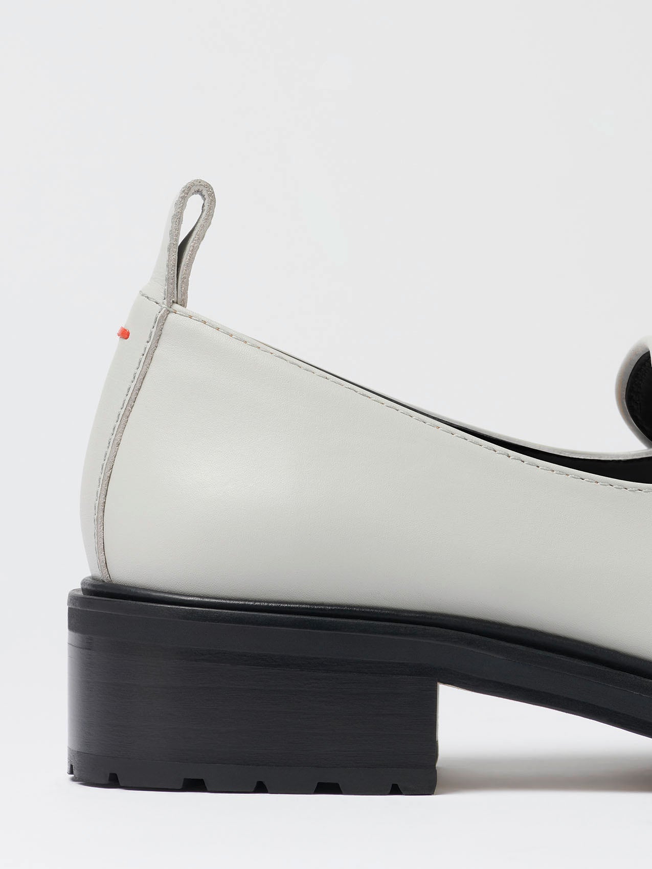 Aeyde | Ruth Chalk Calf Leather Loafers, Flats for Women |  | Round Toe | Mid Heel | Luxury Materials | Handmade in Italy