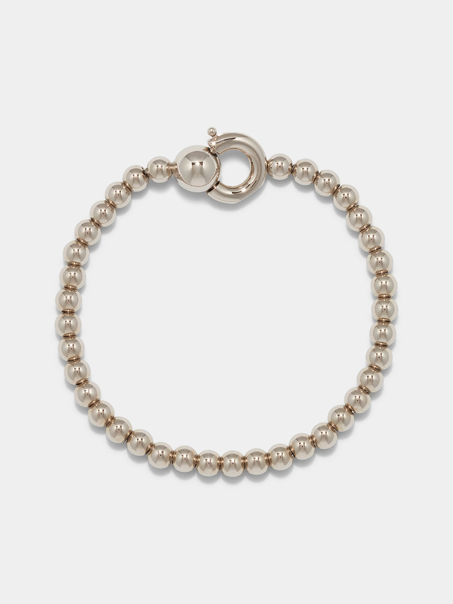 Aeyde | Sasha Ball Chain Palladium-Plated Bracelet for Women | Luxury Materials | Handmade in Italy