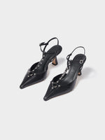 Saskia Leather T-Bar Pumps - Image 2